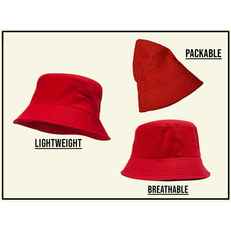 Topheadwear Blank Cotton Bucket Hat - Red - Large/X-Large