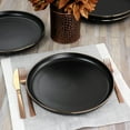 thumbnail image 6 of Elama Paul 6 Piece Stoneware Dinner Plate Set in Matt Black with Gold Rim, 6 of 6