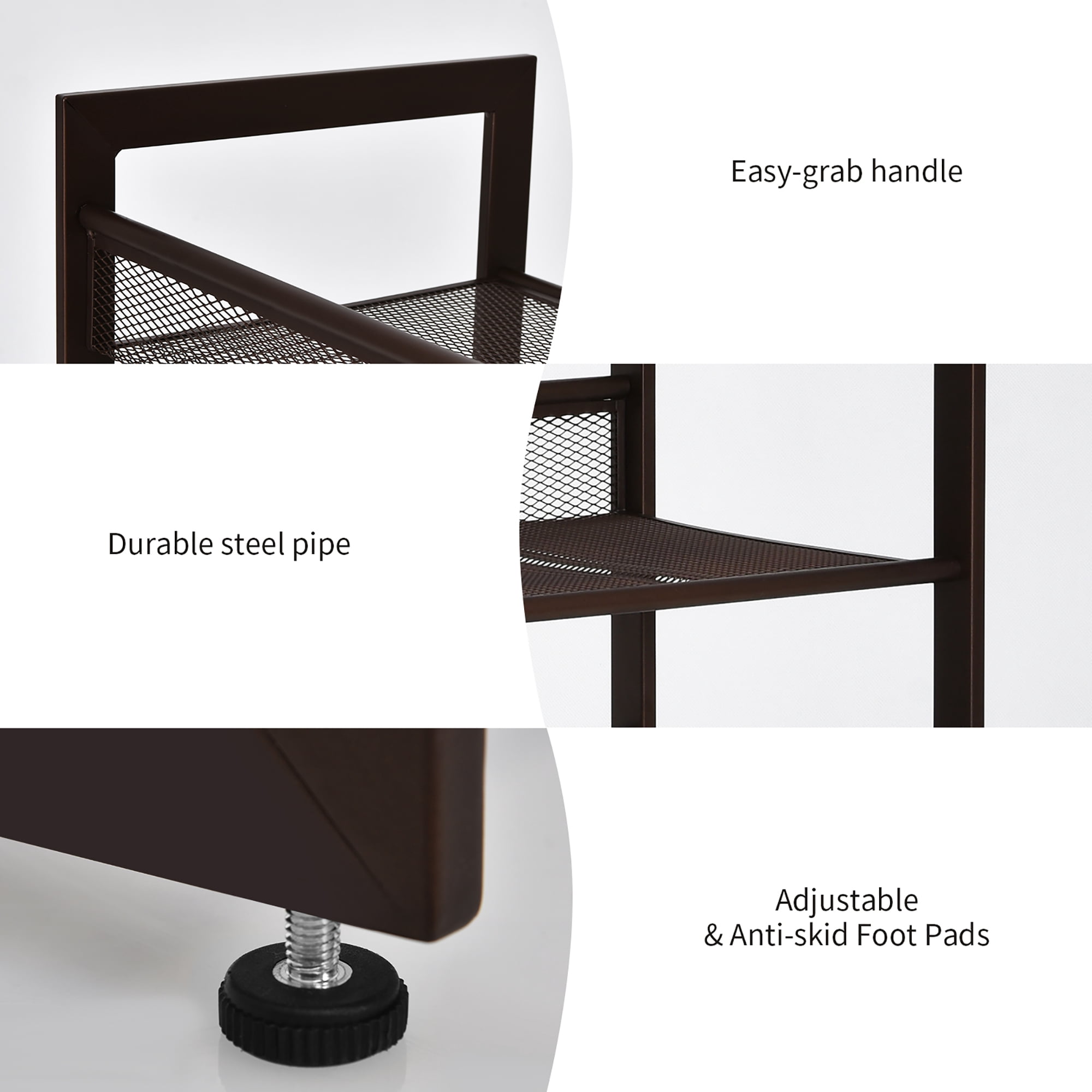 Costway 4-Tier Shoe Rack Adjustable to Flat Slant Shoe Organizer Holder Stand