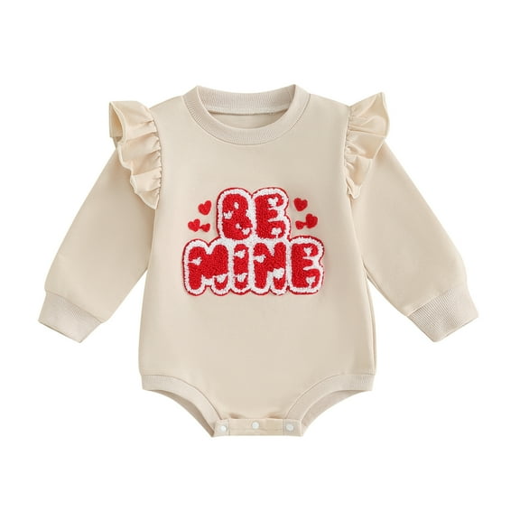 Bagilaanoe Newborn Baby Girl Oversized Romper Sweatshirt Long Sleeve Bodysuits Letter Embroidery Pullover 3M 6M 12M 18M Infant Casual Tee Tops