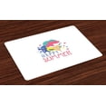 thumbnail image 1 of Ambesonne Hello Summer Place Mats Set of 4, Ice Cream Doodle, Standard Size, Multicolor, 1 of 4
