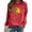 Red, variant on CLOISE Sweatshirt Womens Lightweight Crew Neck Tops Graphic Long Sleeve Pullover Cute Fall Winter Clothes Hot Pink M