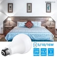 thumbnail image 2 of 2 Pack A21 3 Way LED Bulb, 3-way Light Bulbs, E26 Base for Table Lamp, Bedside Lamp, 5000K Daylight, 2 of 7