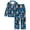 Blue, variant on Women's Personalized Custom DIY Valentine's Day Pajamas Sets Button down Long Sleeve Tops Long Pants 2 Piece Casual Homewear Sets Green XXL
