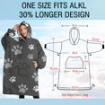 thumbnail image 4 of Oversized Wearable Blanket Hoodie,Grey Dog Paw Footprint Sherpa Blanket Hoodie with Super Pockets,Super Warm Fuzzy Pullover for Women & Men, 4 of 6
