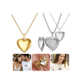 thumbnail image 1 of Collar Dije Corazón Para Parejas Fotos Acero, 1 of 4