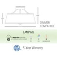 thumbnail image 4 of Kira Home Zoey 18" Modern Gold Semi Flush Mount with White Tapered Fabric Shade, 3-Light Ceiling Light, Warm Brass, 4 of 8