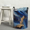 thumbnail image 6 of Goofa Navy Blue Marble Printed Circular Hamper,Laundry Basket with Handles,Storage Baskets Foldable,Large Capacity Laundry Hamper-Small, 6 of 6