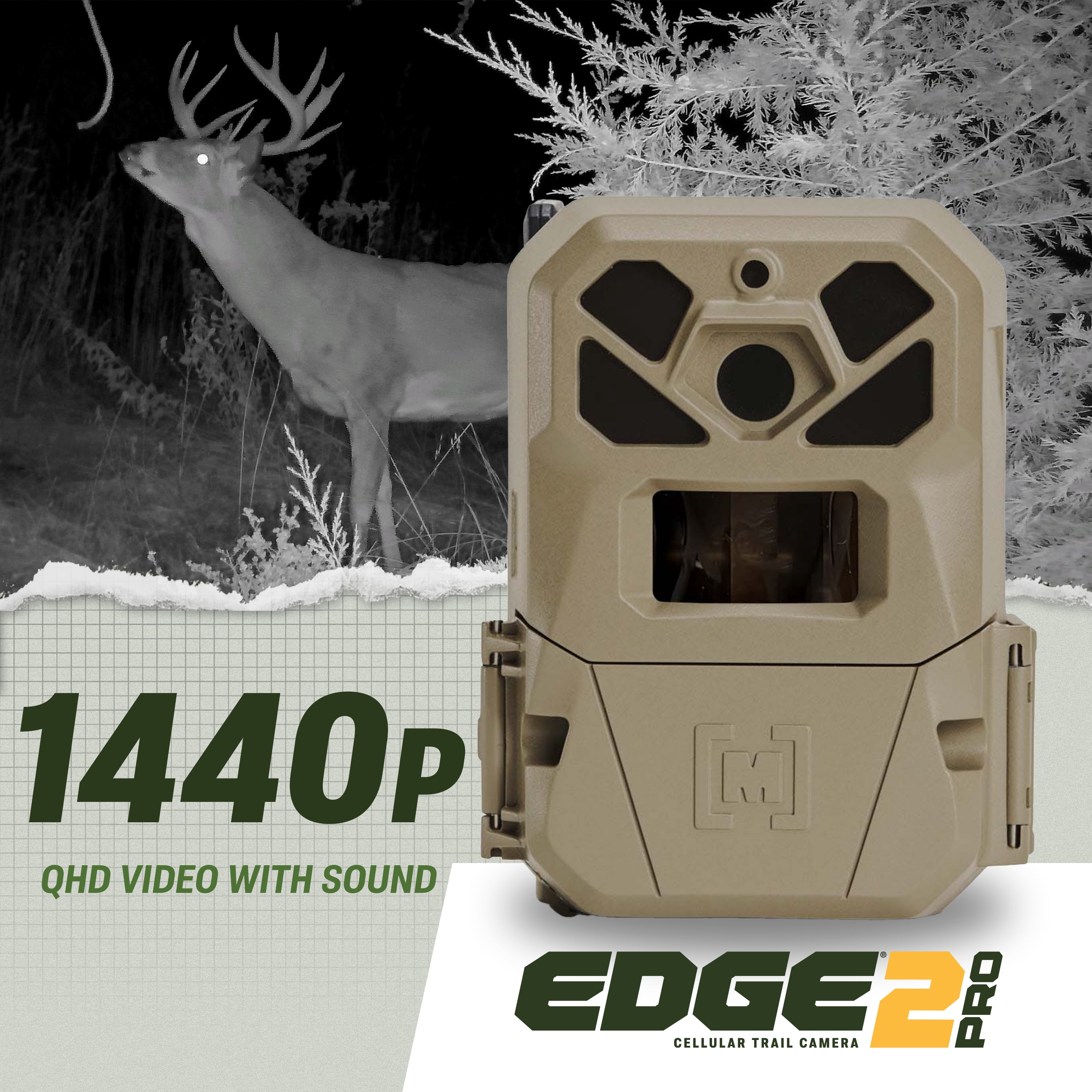 Moultrie Edge 2 Pro Cellular Trail Camera – 40MP Photos, 1440p Video w/ Audio, Auto Connect Nationwide LTE, On-Demand Capture