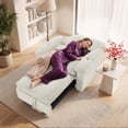 thumbnail image 3 of Bonzy Home 3-in-1 Pull Out Sofa Bed Chair, Soft Fabric Convertible Design with Side Storage, White, 3 of 7