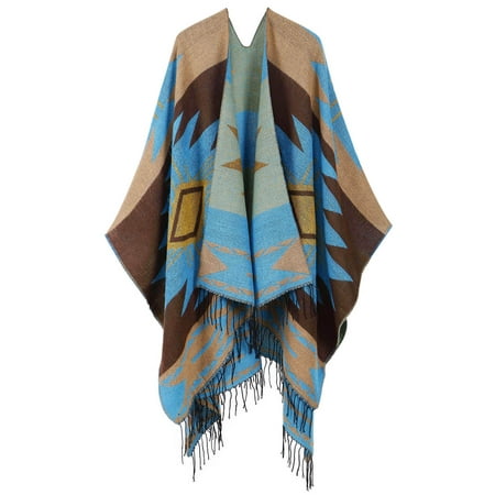 Knitted Outerwear - Women's Kimono Wrap Knitted Sweater Cardigan Outerwear with Tassels/Fringed