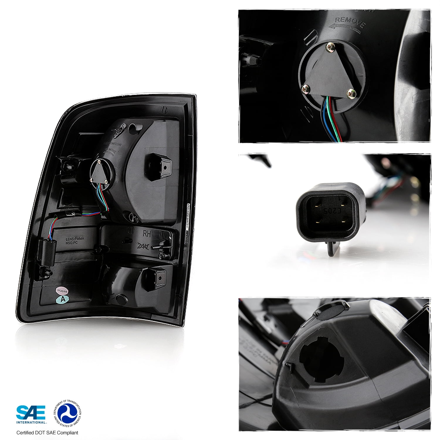 AKKON - Fits 2013-2018 Ram 1500 2500 3500 Pickup Lumiled LED Type Black Tail Lights Brake Lamp Pair Driver Left+Passenger Right