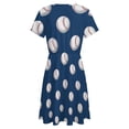 thumbnail image 5 of Baseball Softball Ball Dress Summer Street Style Dresses Female Short Sleeve Printed Sundress, 5 of 7