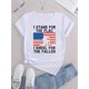 thumbnail image 2 of American Flag Climber Graphic Tee for Women - Casual Crew Neck Short Sleeve T-Shirt, Stretchy & Breathable Polyester Blend, Perfect for Summer, 2 of 6