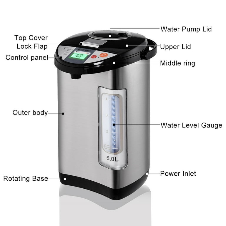 Costway 5 Liter LCD Water Boiler and Warmer Electric Hot Pot Kettle Hot Water Dispenser