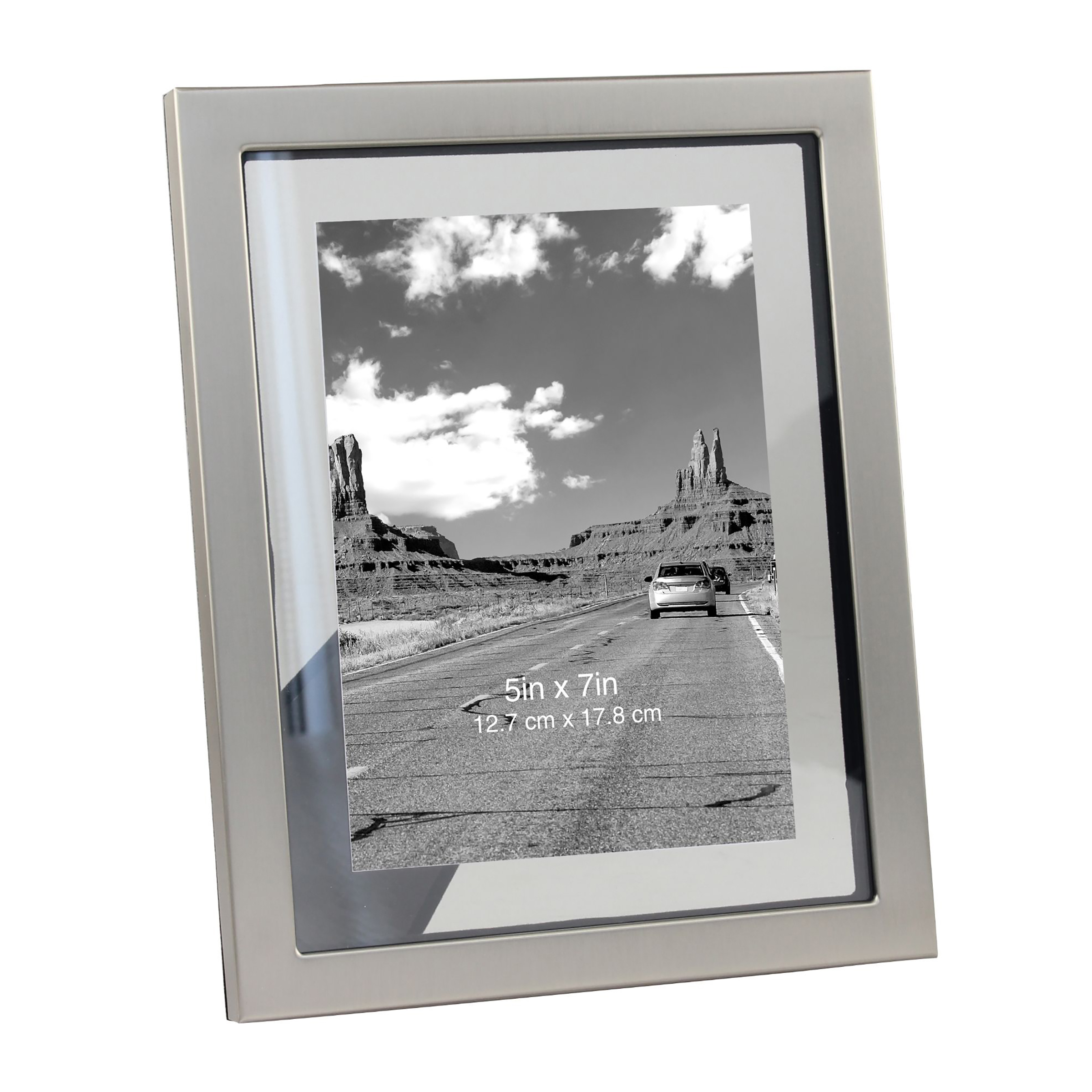 Better Homes & Gardens 5" x 7" Rectangle Metal Tabletop Floating Picture Frame, Silver