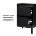 thumbnail image 5 of Walker Edison Mid-Century Modern Gallery-Top 2-Drawer Nightstand, Black, 5 of 16