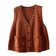 thumbnail image 2 of Women's Knitted Vest, Layered Sleeveless Sweater Vest, Casual Fit for Autumn and Winter Seasons, Versatile Casual Outerwear for Chic Layering and Daily Style Red S, 2 of 4