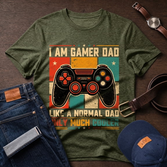 Jollimate Gamer Dad Shirt, Cool Gamer Dad Tee, Funny Gamer Dad Tshirt, Proud Papa Gift Shirt