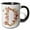 Black/White, variant on 3drose, Pink and Image of Gold Floral Monogram Initial D, 11oz Mug