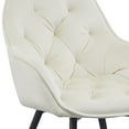 thumbnail image 4 of BenJara  25 in. Alix Button Tufted Modern Dining Chair, White & Black - Set of 2, 4 of 6