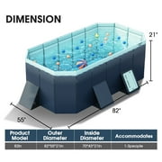 Liyufly Foldable Swimming Pool, Indoor Outdoor Above Ground Pools,Non-Inflatable Extra Large Family Pools for Kids and Adults (82x55x21)