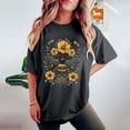 thumbnail image 5 of gbyLJF Summer Short Sleeve Tops for Women 2024 Crew Neck Drop Shoulder Sleeve T Shirt Oversized Loose Cotton Print Tee Dark Gray XL, 5 of 6