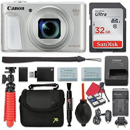 Digital Zoom Lens Camera Battery Canon PowerShot SX730 (Silver) Digital Camera 40x Zoom Lens + 32GB SD + Spare Battery + Complete Accessory Bundle ()