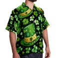 thumbnail image 2 of Saint Patrick's Day Men's Short Sleeve Spread Collar Button Down Beach Print Casual Shirts, 2 of 6