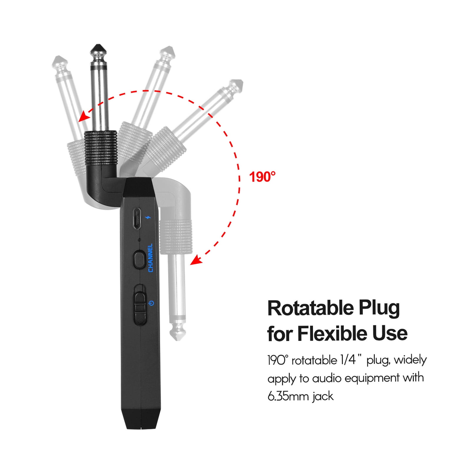 5.8G wireless audio system Bass AM-5G Wireless 5.8G Guitar System Rechargeable Audio Transmitter and Receiver ISM Band for Electric Bass Guitars Amplifier Accessories
