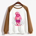 thumbnail image 3 of Gibobby Divertidas Sudaderas Sudadera con capucha informal sin sombrero con cuello redondo y mangas raglán con estampado divertido del día de San Valentín para mujer (Marrón, M), 3 of 5