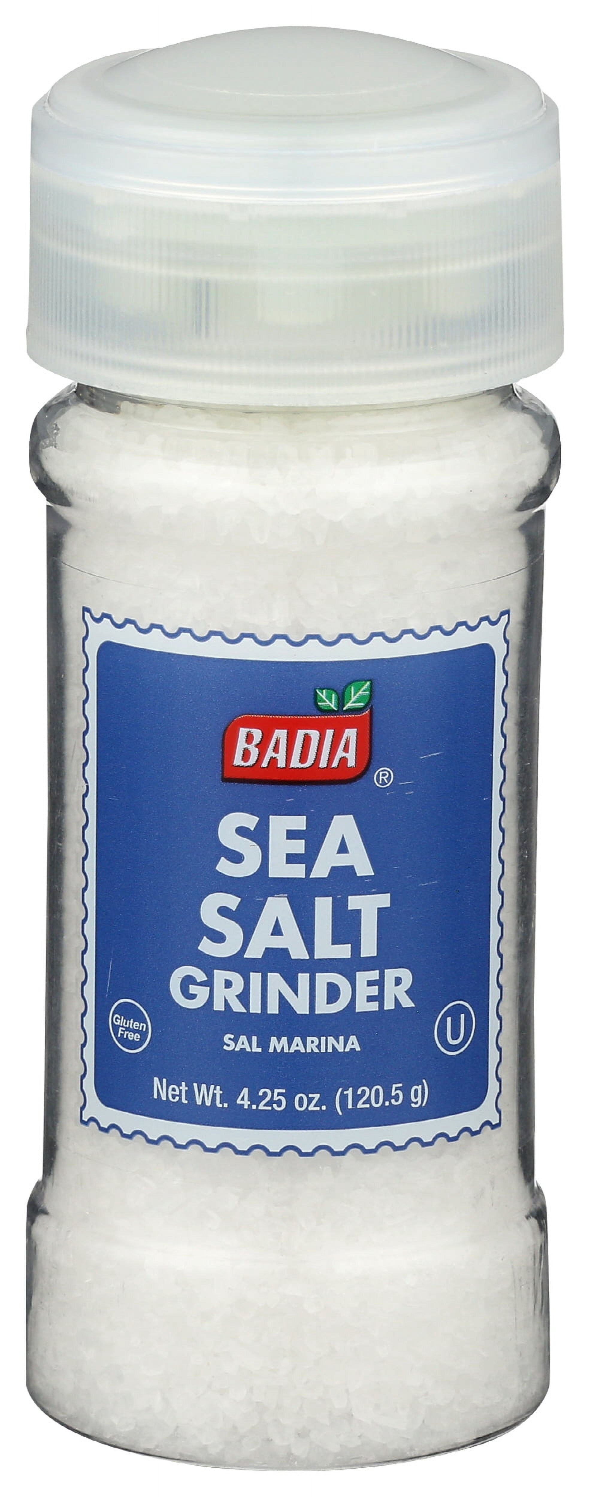 Pack of 8, Badia Sea Salt Grinder, 4.25 oz