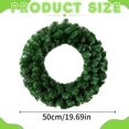 thumbnail image 2 of Artificial Green Christmas Wreath,19.69 Inch Full Greenery Wreath,Large Front Door Wall Window Fireplace Mantel Hanging Ornament,Indoor Outdoor Xmas Holiday Home Decor, 2 of 7