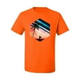 thumbnail image 2 of Wild Bobby, Surfer Walkign Across Beach Sunset, Streetwear, Men Graphic Tees, Orange, Small, 2 of 3