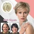 thumbnail image 4 of CAROOTU Seamless Silks-Base Hair Topper Fringe Hairpiece Straight Clip in Forehead Topper with Wispy Bangs, 4 of 7