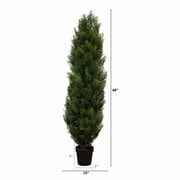Nearly Natural 4 Cedar Tree Artificial Tree (Indoor/Outdoor), Green