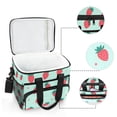 thumbnail image 6 of FORMRS Insulated Cooler Bag 24 Cans Capacity Soft Leakproof Lunch Box with Side Pockets, Green Strawberry, 6 of 7