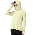 thumbnail image 3 of Fanxing Women's UPF 50+ Cooling Sun Shirt Sun Protection Hoodies with Mask Zip-up Cycling Fishing Jacket Beige,XL, 3 of 9