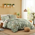 thumbnail image 2 of Juego de edredón CASAAGUSTO, tamaño king, estampado floral verde, 7 unidades, 2 of 7