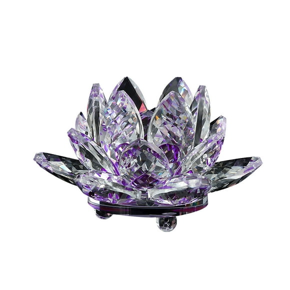 Colored Crystal Glass Candle Tea Lamp Buddhist Candle