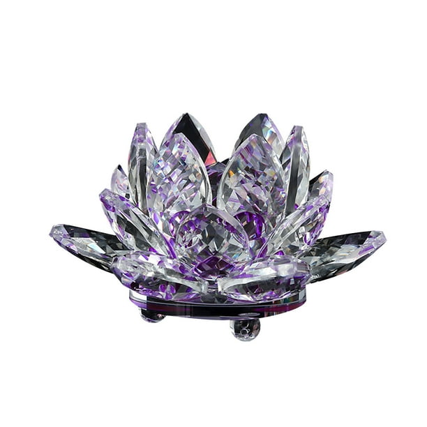 Velas con Cristales Candelabra de Vidrio de Cristal de Color Lámpara de Té 120 Mm de Diámetro, Símbolo Budista para la Buena Suerte Iluminación Feng Shui Decoración Del Hogar Conductor de Energía
