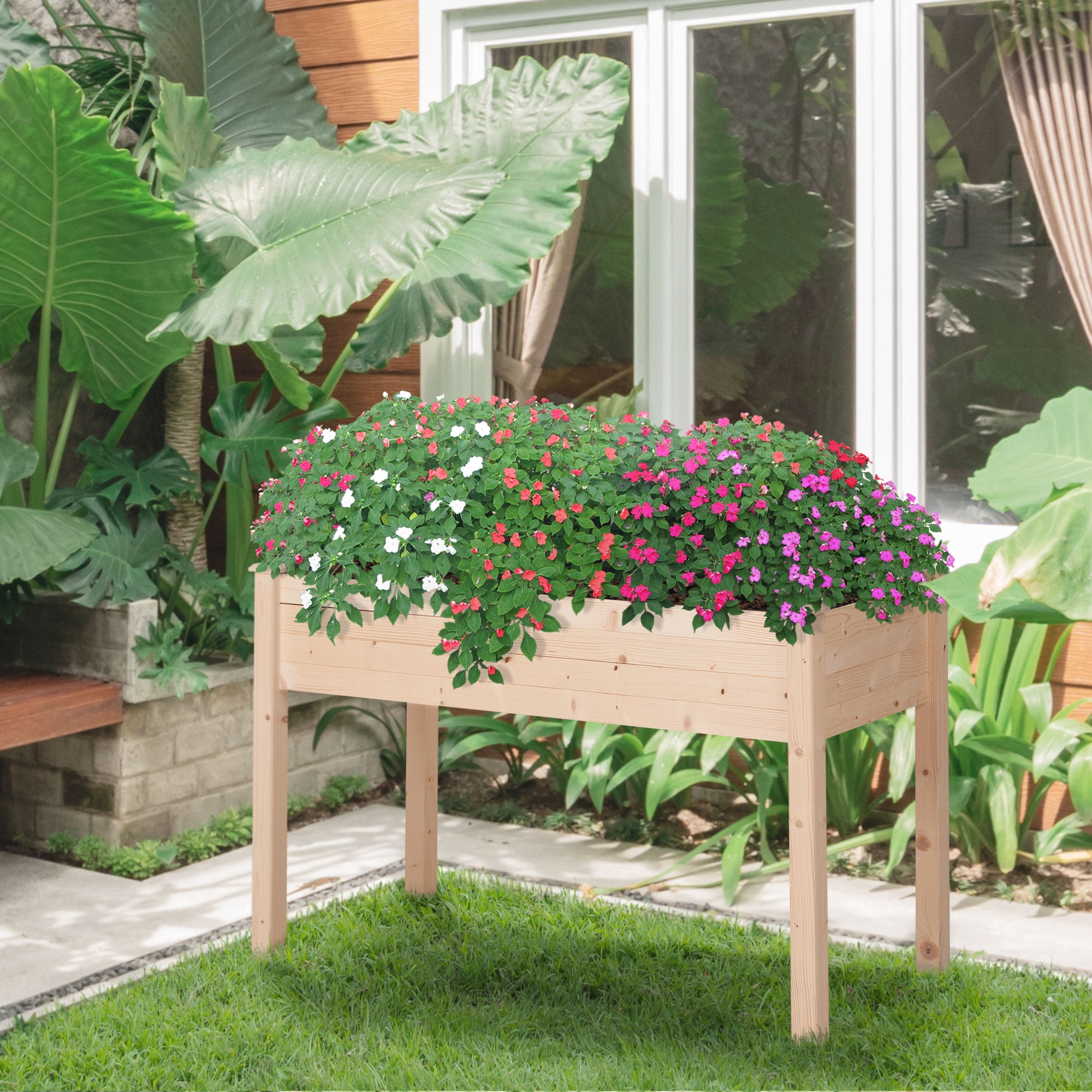 AsterOutdoor Raised Garden Bed with Legs Weight Capacity: 176 lbs.