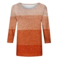 thumbnail image 4 of FAIWAD Hauts d'Été à Manches 3/4 pour Femmes, T-Shirt à Col Rond Imprimé Rayé, Blouse Ample Grande Taille, 4 of 4