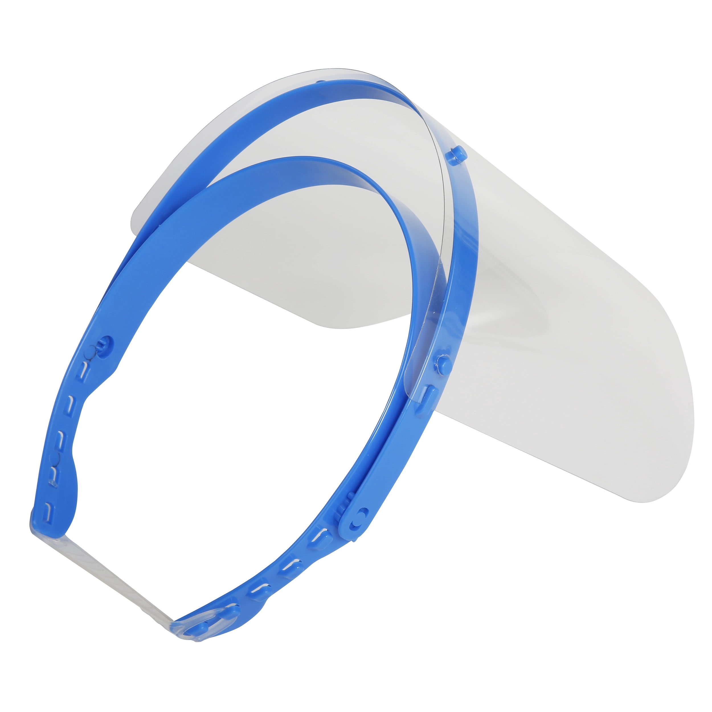 M&T Displays Reusable Face Shield for Kids, Adjustable Transparent Full Face Protective Visor, Eye & Head Protection, Barrier Against Coughing, Sneezing and Spitting, Facial Cover (2 Pack, Blue)