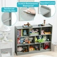 thumbnail image 4 of 3-Tier Bookshelf, 8-Section Wooden Bookcase, Storage Organizer with Anti-Tilt Device, Modern Storage Display Cabinet for Living Room, Classroom, Kid’s Room (White), 4 of 6