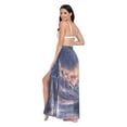thumbnail image 3 of FORMRS Womens Long Sarong Beach Wrap Semi-Sheer Bikini Skirt Bathing Swimsuit Cover Up, Ethereal Mountain, 3 of 7