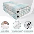 thumbnail image 4 of Quilts Full Size, Teal Beige Checkered Soft Comforter Bedding Set for Bed, Summer Modern Minimalist Lightweight Quilted Bedspread with Pillow Cover(2 Pieces) for All Season, 78x90 Inch, 4 of 9