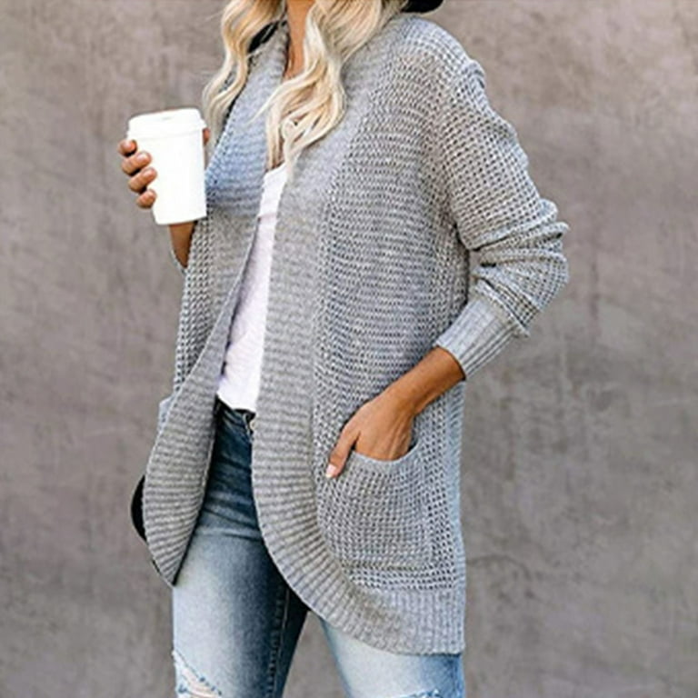 gray cardigan sweater women's