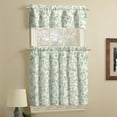 thumbnail image 4 of Mainstays Rod Pocket Tier and Valance Kitchen Curtain Set, 3-Piece, Aqua Botanical, 56" W x 36" L, 4 of 5
