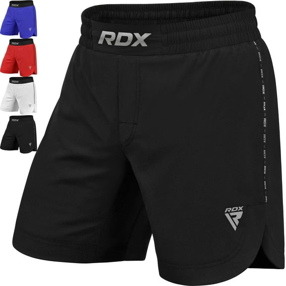 RDX MMA Shorts Kickboxing Fighting Combat Shorts Muay Thai, Men, Black, 2XL